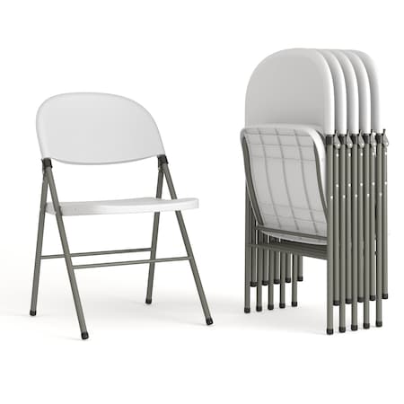 White Plastic Folding Chair, PK6 MPN:6-DAD-YCD-70-WH-GG