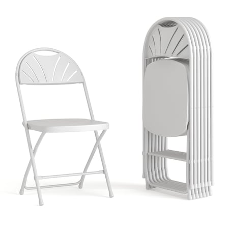 White Plastic Folding Chair, PK8 MPN:8-LE-L-4-WHITE-GG