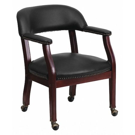 Traditional Luxurious Conference Chair, Black Back, 24 in W 27