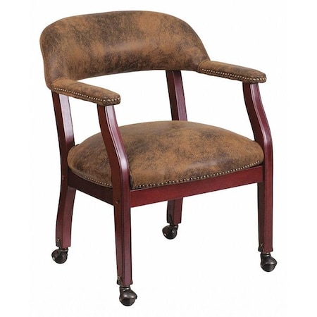 Traditional Luxurious Conference Chair, Brown Back, 24 in W 27