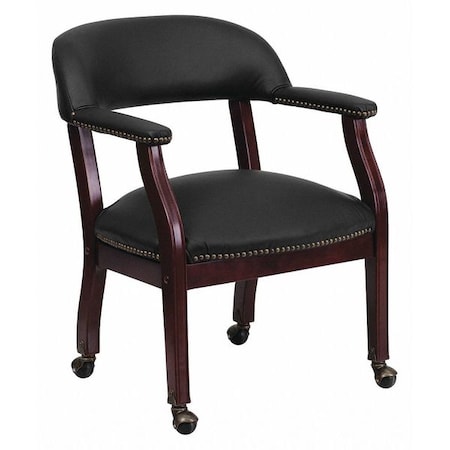 Traditional Luxurious Conference Chair, Black Back, 24 in W 27
