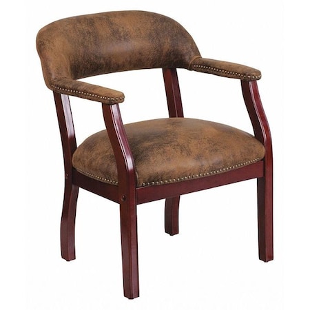 Traditional Luxurious Conference Chair, Brown Back, 24 in W 27