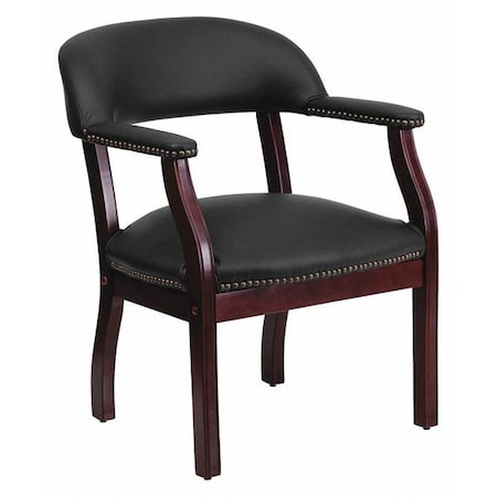 Traditional Luxurious Conference Chair, Black Back, 24 in W 27