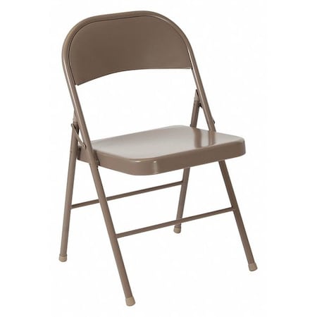 Double Braced Beige Metal Folding Chair MPN:BD-F002-BGE-GG
