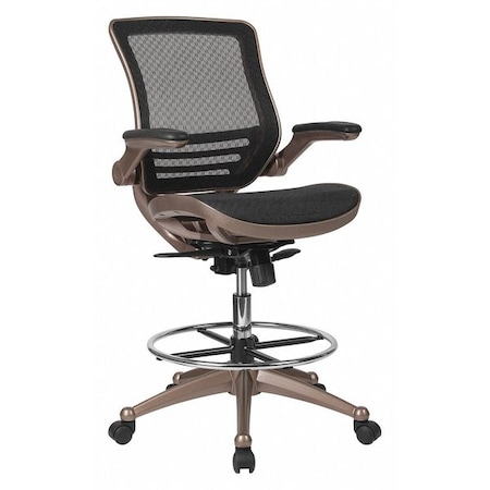 Mesh Drafting Chair, Padded Flip-up MPN:BL-LB-8801X-D-GG