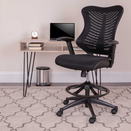 Drafting Chair Black Mesh Drafting Chair, Mesh, Black MPN:BL-LB-8816D-GG