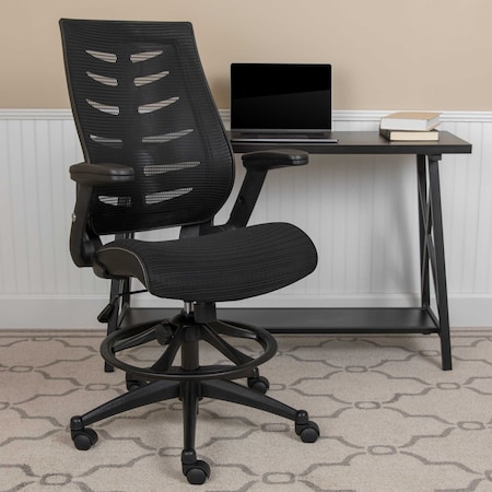 Drafting Chair Black Mesh Drafting Chair, Mesh, Black MPN:BL-ZP-809D-BK-GG