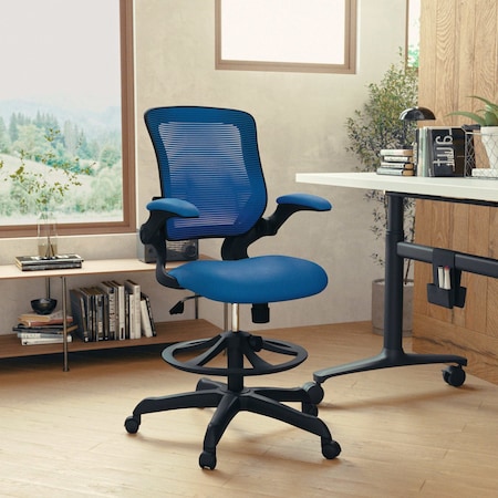 Drafting Chair Blue Mesh Drafting Chair, Mesh, Blue MPN:BL-ZP-8805D-BLUE-GG