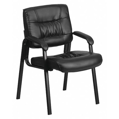 Contemporary Side Reception Chair, Black Seat, Black Back, 23 1/4