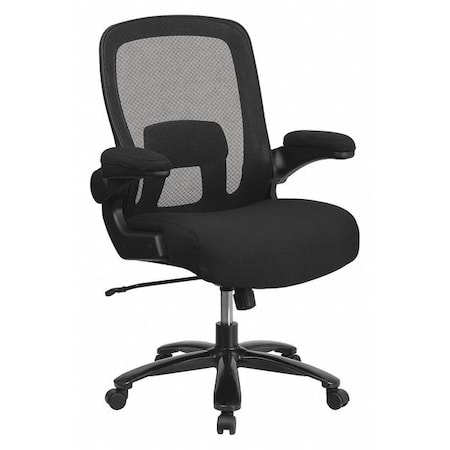 Contemporary Big and Tall Office Chair, Black Seat, Black Back, 31 1/2 in W 28-1/2