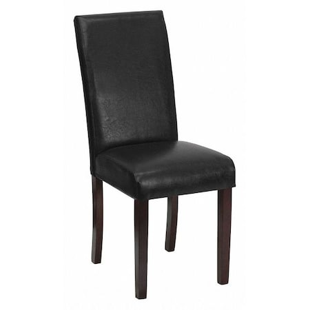 Contemporary Parsons Chair, Black Seat, Black Back, 16 W 19