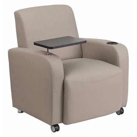 Contemporary Guest Chair, Gray Back, 41 in W 27