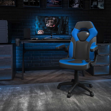 Gaming Chair, Padded Flip-up, Blue MPN:CH-00095-BL-GG