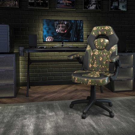 Gaming Chair, Padded Flip-up, Camouflage MPN:CH-00095-CAM-GG