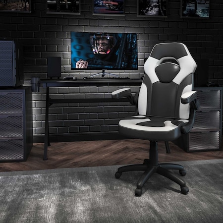 Gaming Chair, Padded Flip-up, White MPN:CH-00095-WH-GG