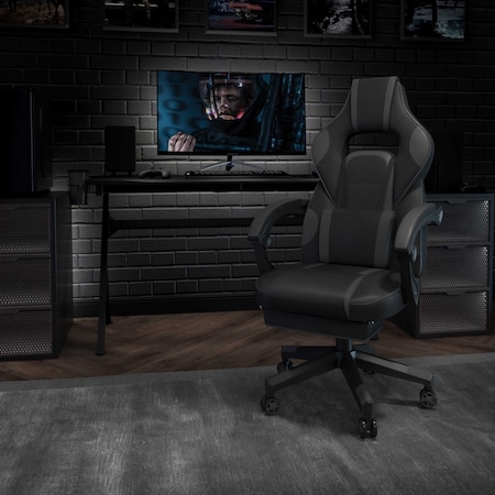 Black/Gray Reclining Gaming Chair with Footrest MPN:CH-00288-BK-GG