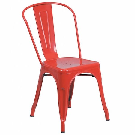 Red Metal Indoor-Outdoor Stackable Chair MPN:CH-31230-RED-GG