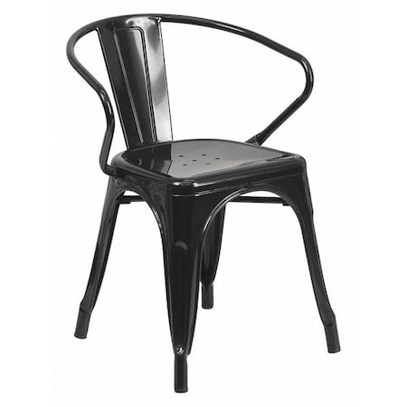 Contemporary Chair, Black Back, 21-1/2 in W 19
