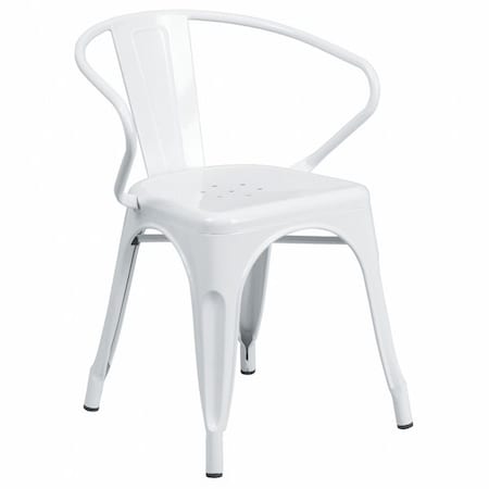 Contemporary Chair, White Back, 21-1/2 in W 19
