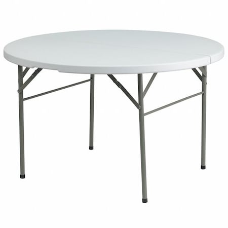 Round Wh 48Rnd Plastic Bi-Fold Table, 47.75