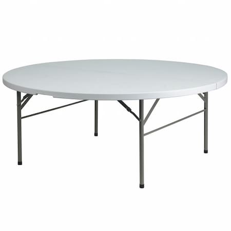 Round Wh 72Rnd Plastic Bi-Fold Table, 71