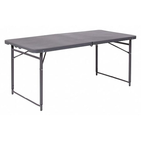 Rectangle Folding Table, Plastic Top, Grey MPN:DAD-LF-122Z-DG-GG