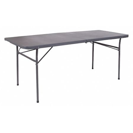Rectangle Folding Table, Plastic Top, Grey MPN:DAD-LF-183Z-DG-GG