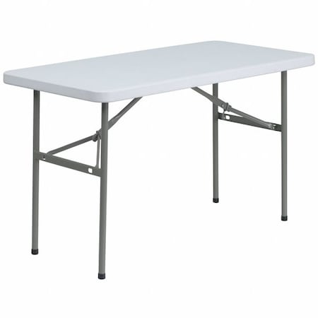 Rectangle Wh 24X48 Plastic Fold Table, 24
