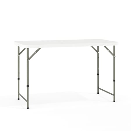 Rectangle Wh 24X48 Plastic Fold Table, 23.75