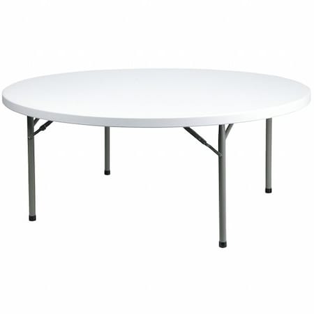 Round Wh 72Rnd Plastic Fold Table, 71