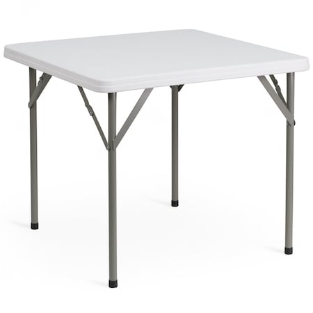 Square Wh 34Sq Plastic Fold Table, 34.25