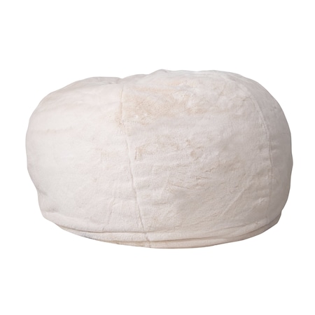 Bean Bag Chair, White Back, 42 in W 42