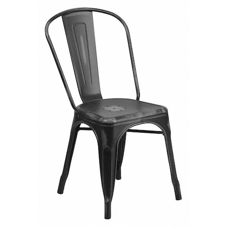 Contemporary Stackable Chair, Black Back, 17-3/4 in W 20