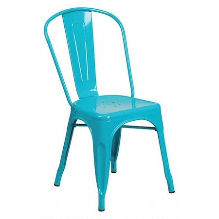 Contemporary Stackable Chair, Blue Back, 17-3/4 in W 20