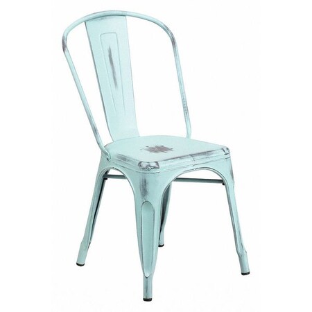 Contemporary Stackable Chair, Blue Back, 17-3/4 in W 20