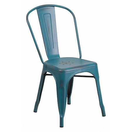 Contemporary Stackable Chair, Blue Back, 17-3/4 in W 20