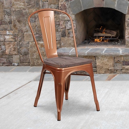 Metal Chair, Copper MPN:ET-3534-POC-WD-GG