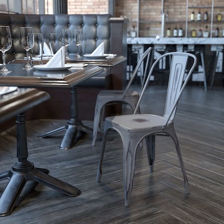 Distressed Silver Gray Metal Indoor-Outd MPN:ET-3534-SIL-GG