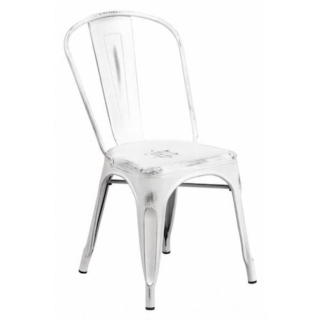 Contemporary Stackable Chair, White Back, 17-3/4 in W 20