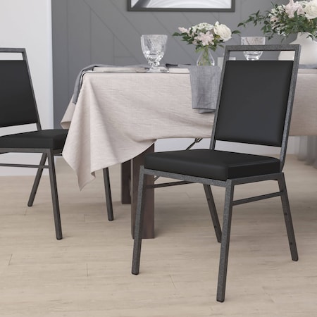 Black Vinyl Banquet Chair MPN:FD-LUX-SIL-BK-V-GG