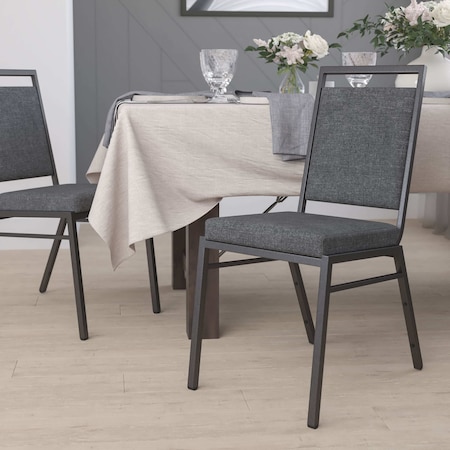Dark Gray Fabric Banquet Chair MPN:FD-LUX-SIL-DKGY-GG