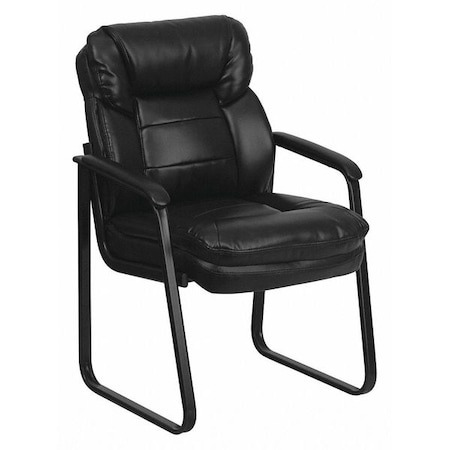 Contemporary Executive Side Reception Chair, Black Back, 24 in W 26