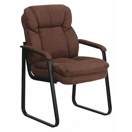 Contemporary Executive Side Reception Chair, Brown Back, 24 in W 26