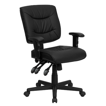 Leather Contemporary Chair, 18-1/4