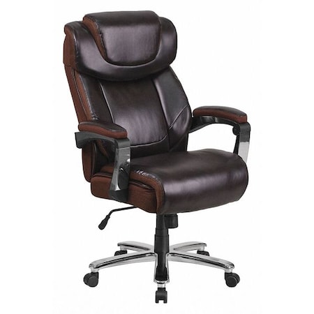 Contemporary Office Chair, Brown Back, 30 in W 33