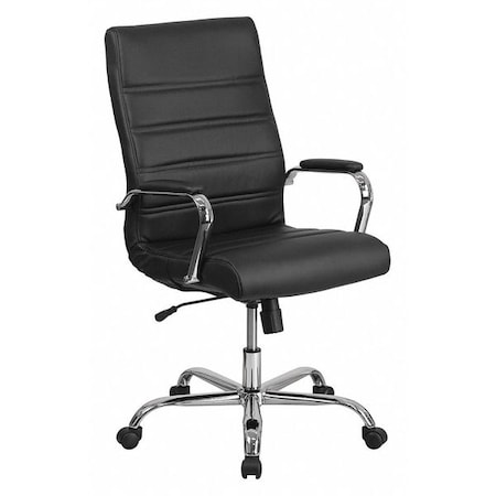 High Back Black LeatherSoft Executive Swivel Office Chair with Chrome Frame and Arms MPN:GO-2286H-BK-GG