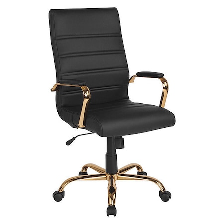 Black Leather Gold Frame High Back Chair MPN:GO-2286H-BK-GLD-GG