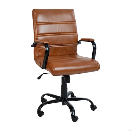 Mid-Back Brown/Black LeatherSoft Executive Swivel Chair MPN:GO-2286M-BR-BK-GG