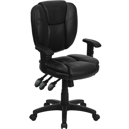 Leather Contemporary Chair, 18-1/4