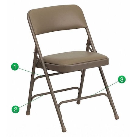 Folding Chair, Beige Vinyl MPN:HA-MC309AV-BGE-GG